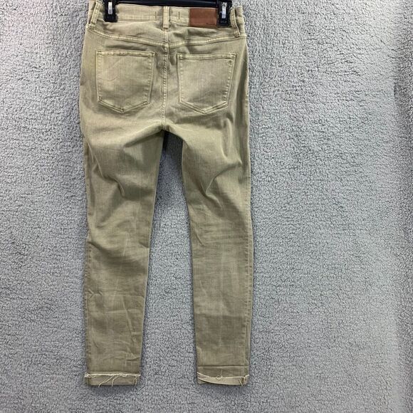 Madewell Skinny Jeans Womens 26 Green Stretch Pockets Zipper 9" High Rise Denim - Picture 7 of 15